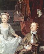 William Hogarth Portrat der Graham Kinder, Detail oil